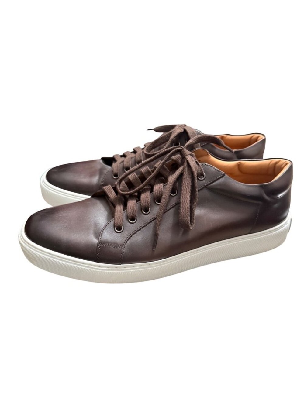 Ralph Lauren Purple Label Severn Brown Burnished Calf Leather Sneaker Mens 11.5